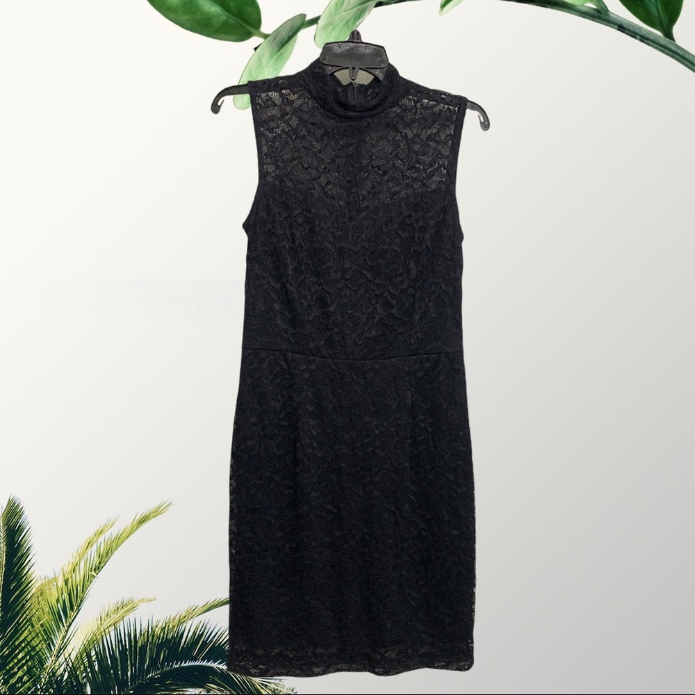 Candalite Black Mini Lace Dress